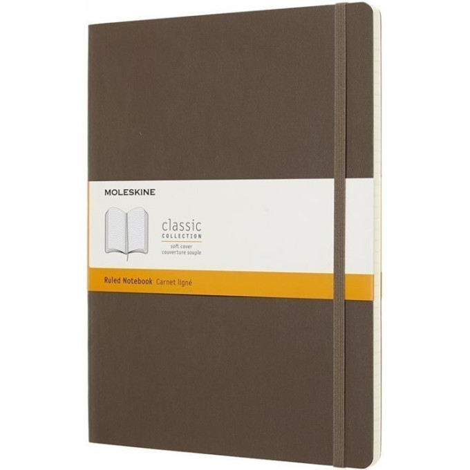Блокнот MOLESKINE Classic Soft Pocket, в линейку, коричневый QP611P14